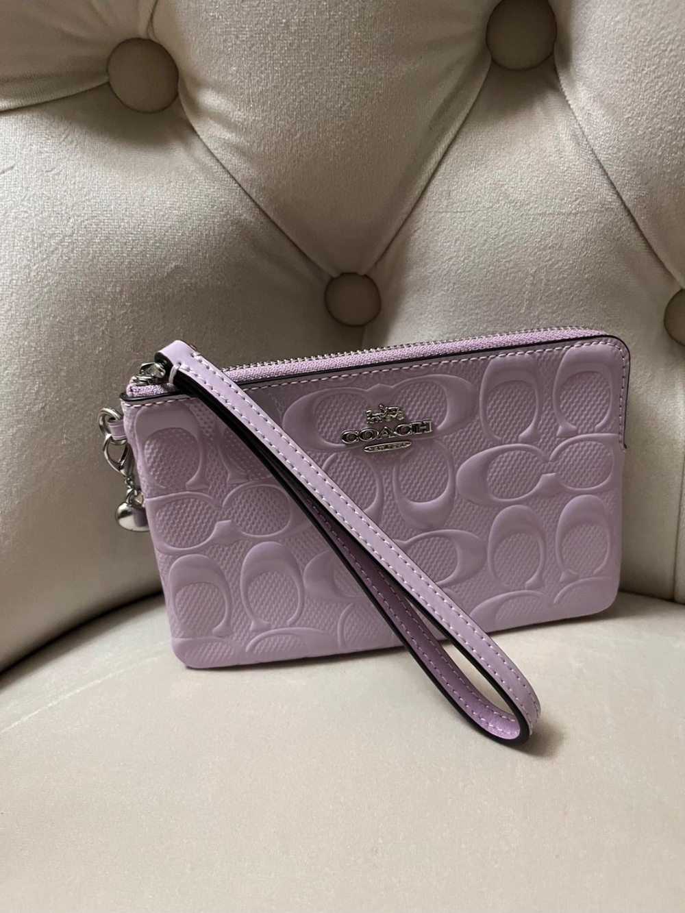 Coach Lavender Signature Wristlet